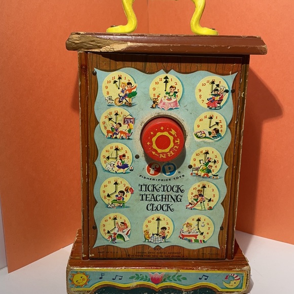 Vintage 1962 Fisher Price Tick Tock Teaching Clock! Tested And Working well! - Picture 6 of 14